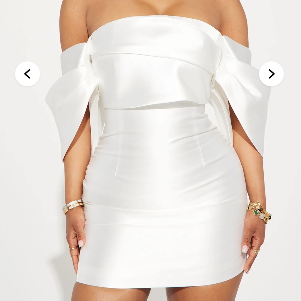Fashion Nova Strapless White Dress